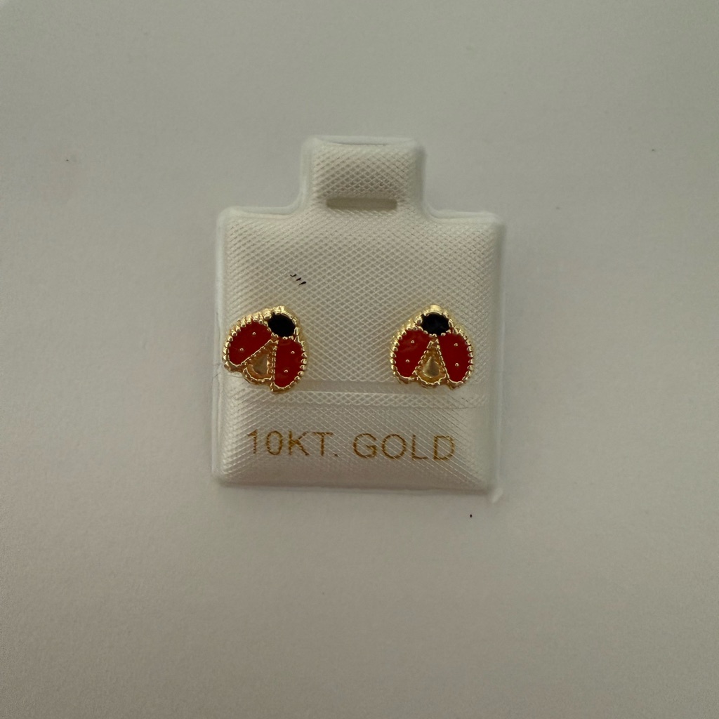 10kt Gold Ladybug Earrings